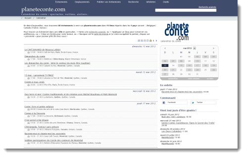 Page d'accueil du site Planete Conte